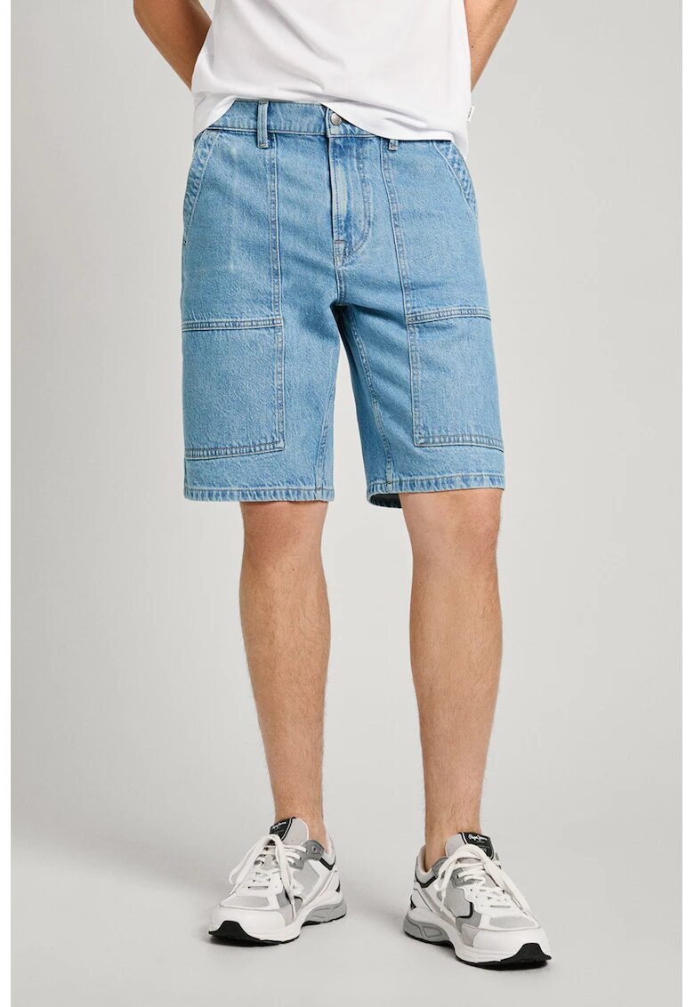 Pepe Jeans London Bermude din denim relaxed fit - Albastru deschis
