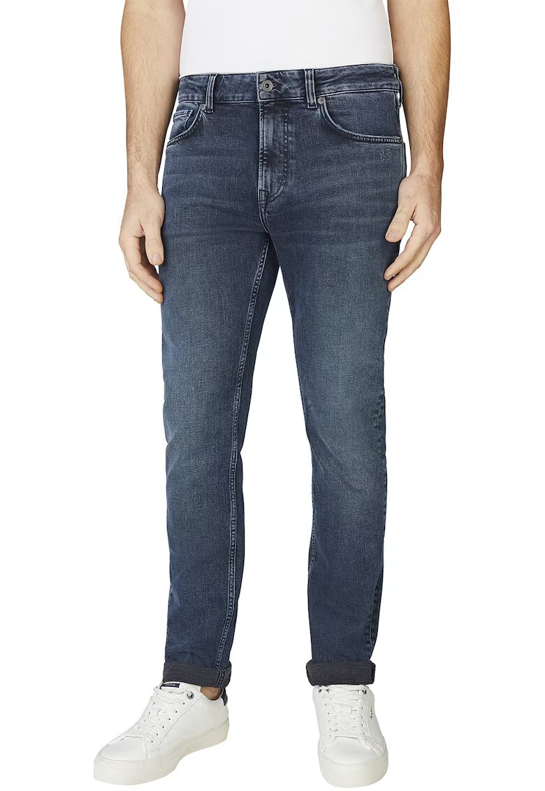 Pepe Jeans London Blugi conici cu talie medie - Albastru inchis