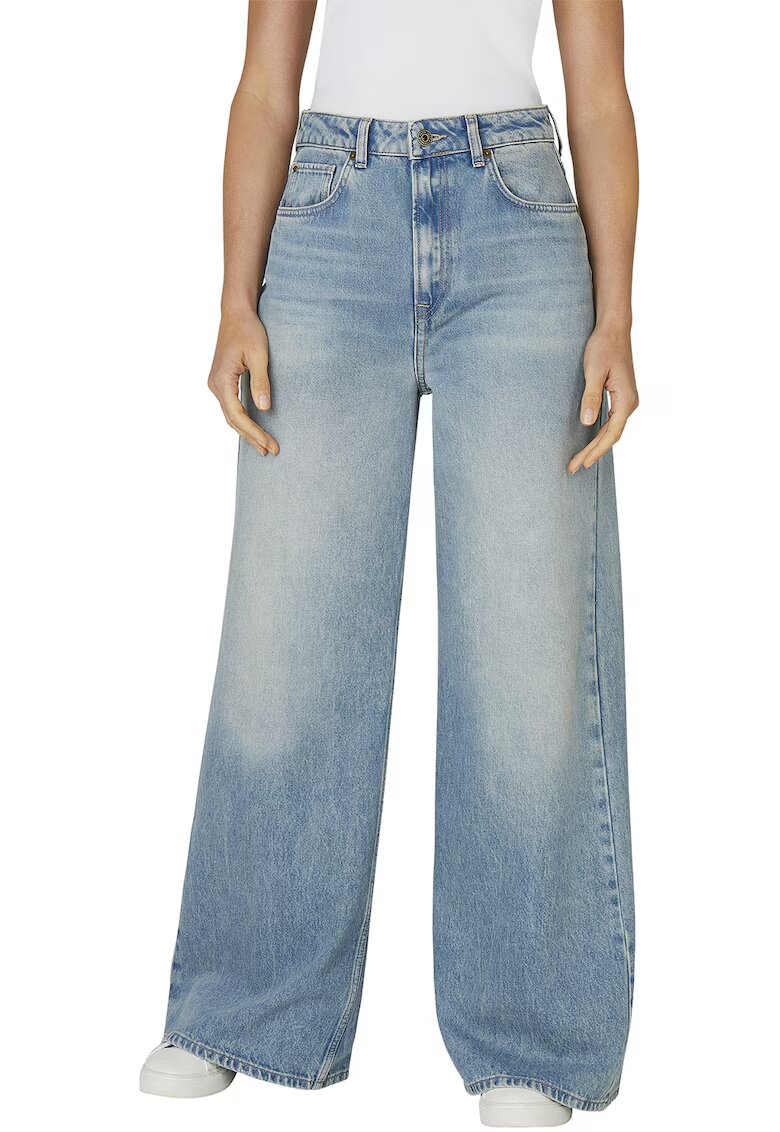Pepe Jeans London Blugi cu croiala ampla si aspect decolorat - Albastru deschis