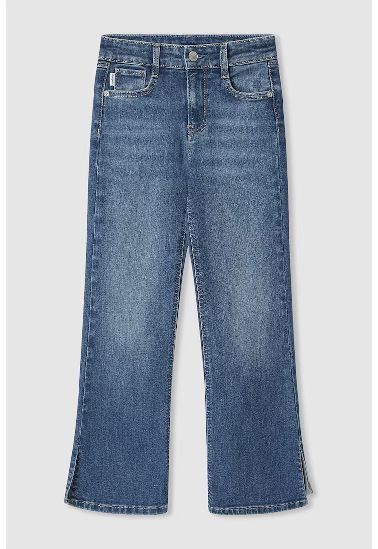 Pepe Jeans London Blugi cu croiala ampla si slituri la terminatie - Albastru pastel
