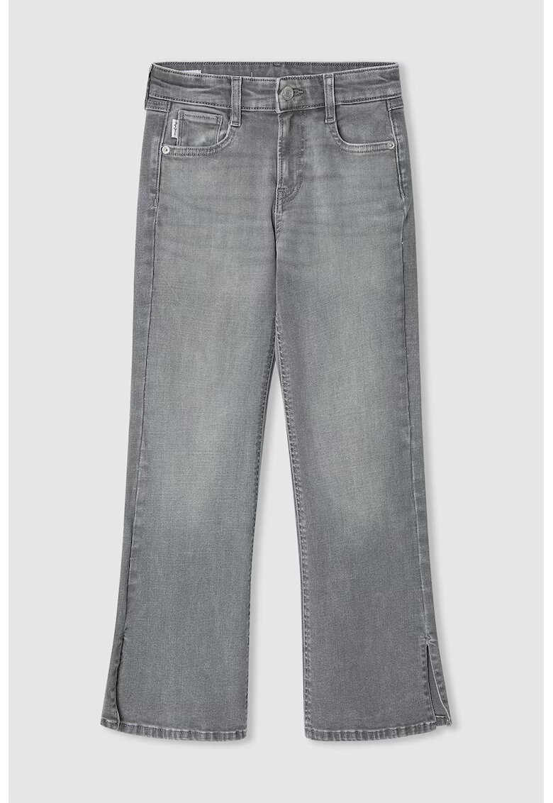 Pepe Jeans London Blugi cu croiala ampla si slituri la terminatie - Gri deschis
