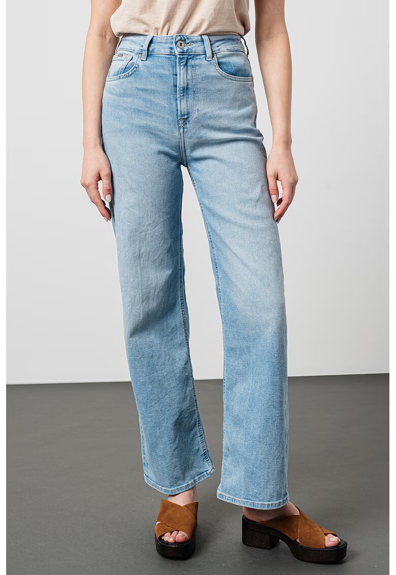 Pepe Jeans London Blugi cu croiala ampla si talie inalta - Albastru deschis