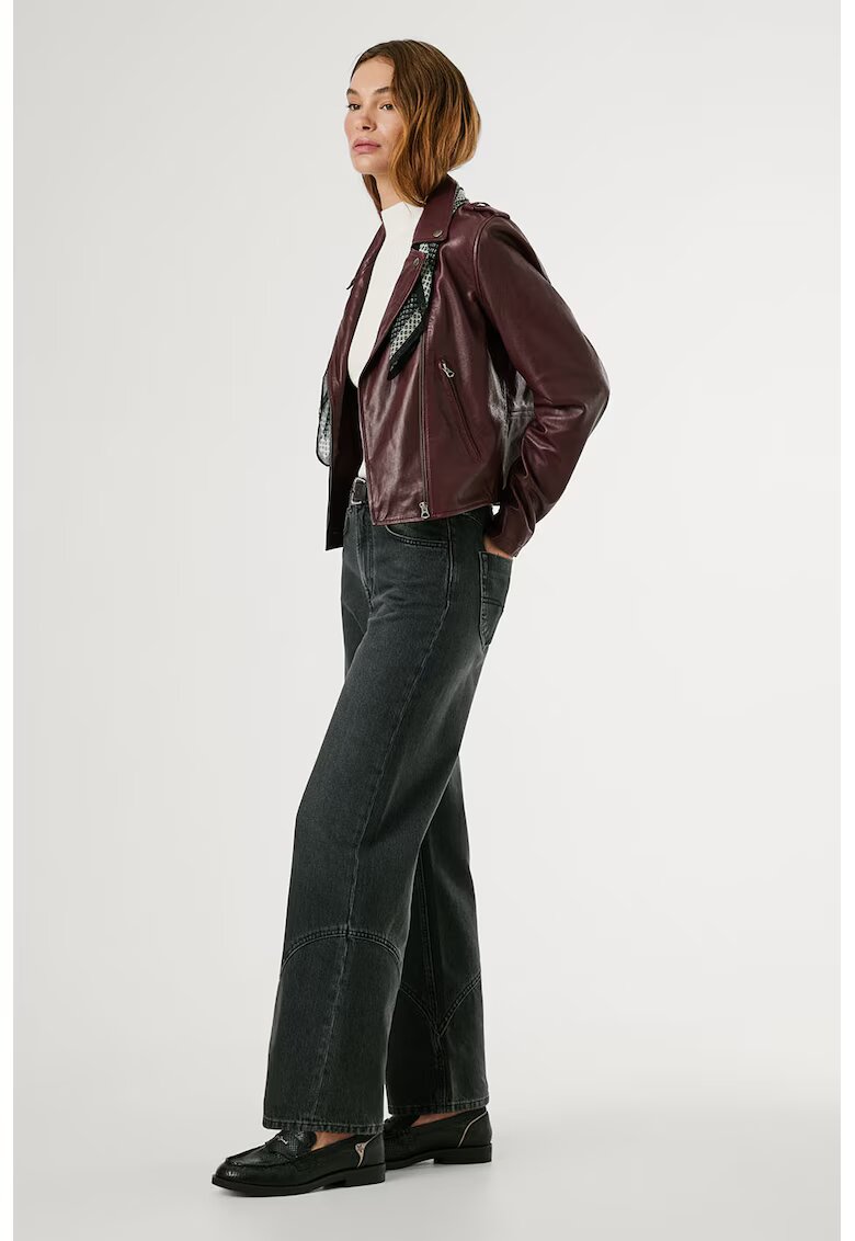 Pepe Jeans London Blugi cu croiala dreapta si talie medie - Gri antracit