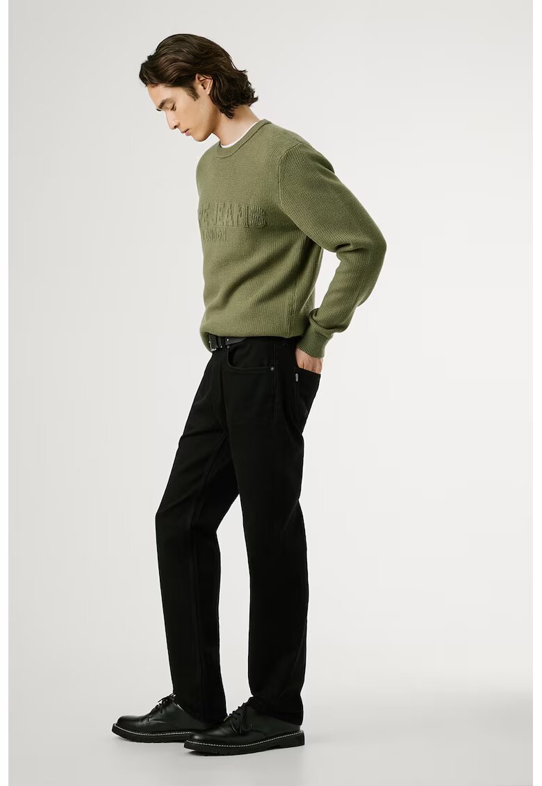 Pepe Jeans London Blugi drepti cu talie medie Cash - Negru