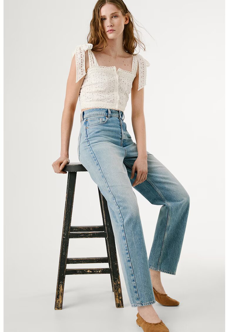 Pepe Jeans London Blugi lejeri cu talie inalta - Albastru deschis