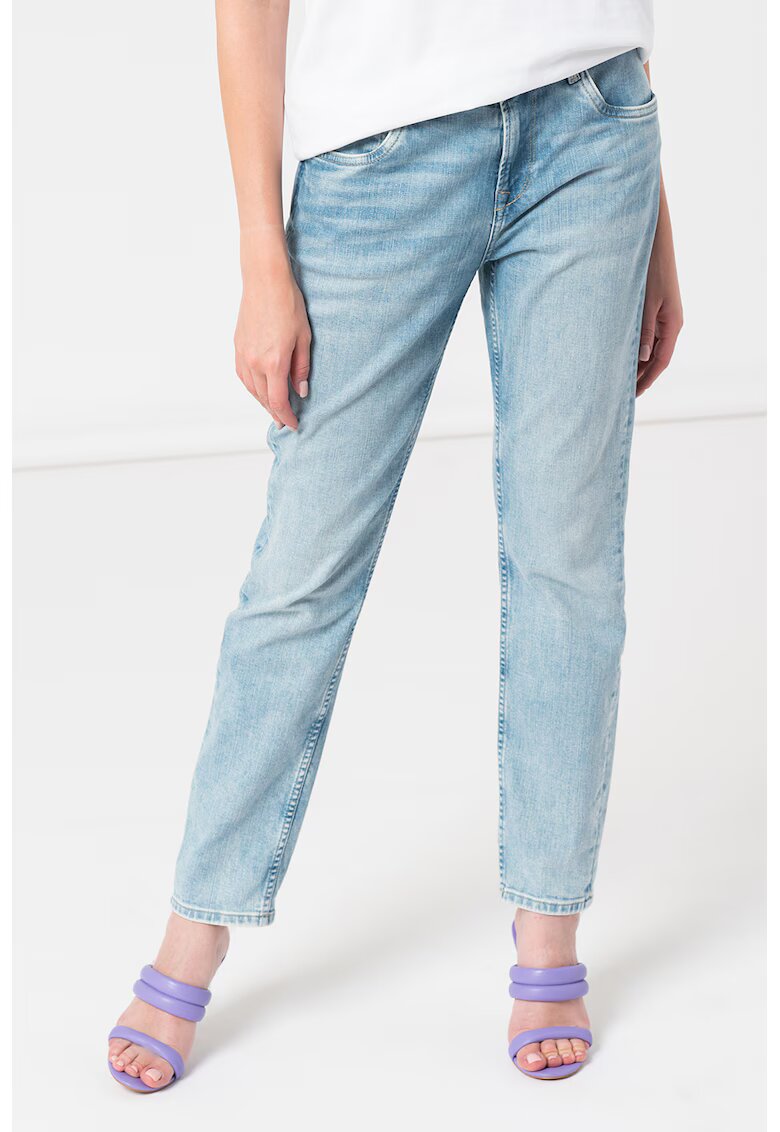 Pepe Jeans London Blugi mom fit cu aspect decolorat Violet - Albastru deschis