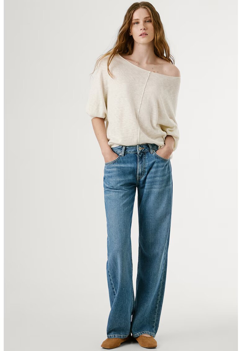 Pepe Jeans London Blugi relaxed fit cu talie inalta - Albastru deschis