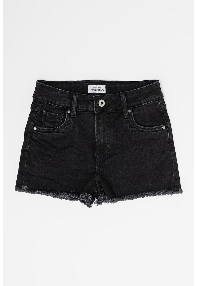 Pepe Jeans London Blugi scurti cu talie inalta Patty - Negru