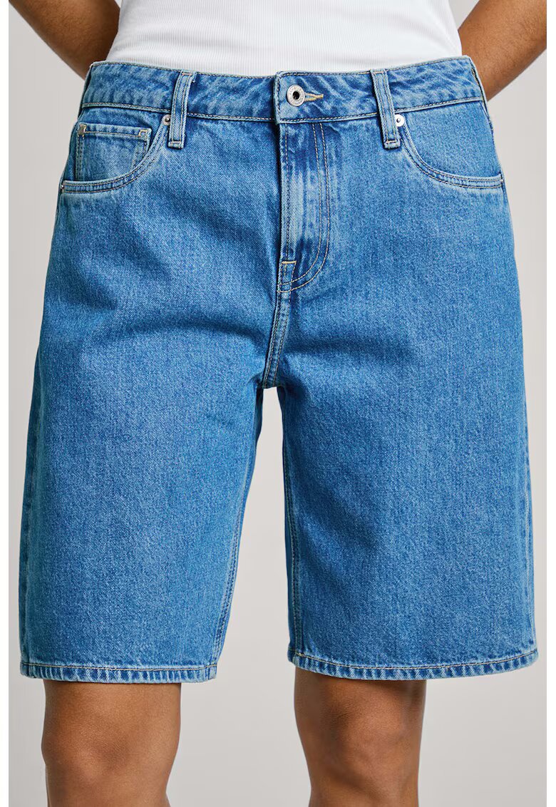 Pepe Jeans London Blugi scurti cu talie medie - Albastru azur