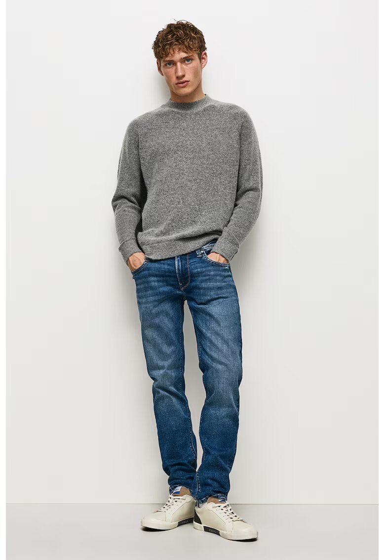 Pepe Jeans London Blugi slim-fit cu design cinci buzunare - Albastru pastel