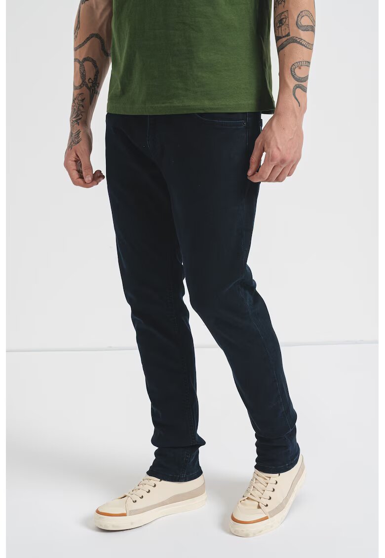 Pepe Jeans London Blugi uni cu talie medie - Bleumarin