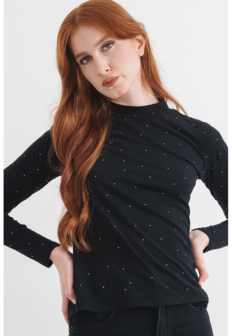 Pepe Jeans London Bluza cu strasuri - Negru