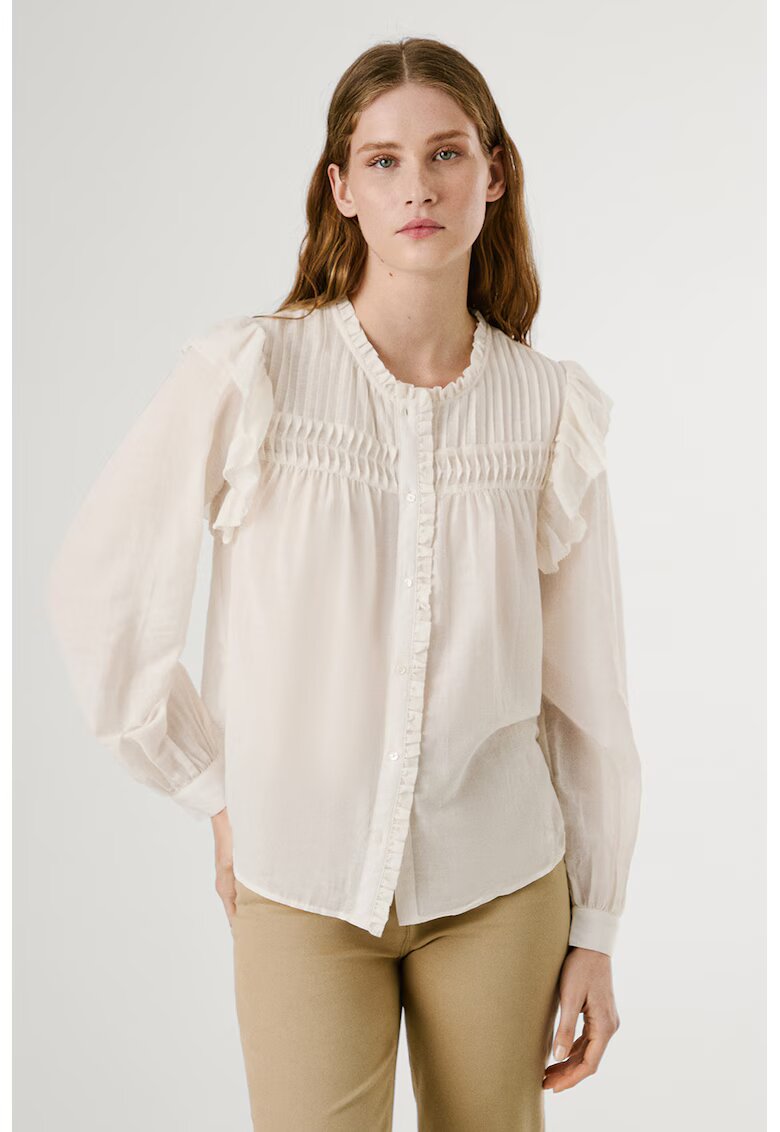 Pepe Jeans London Bluza din amestec de bumbac - Crem