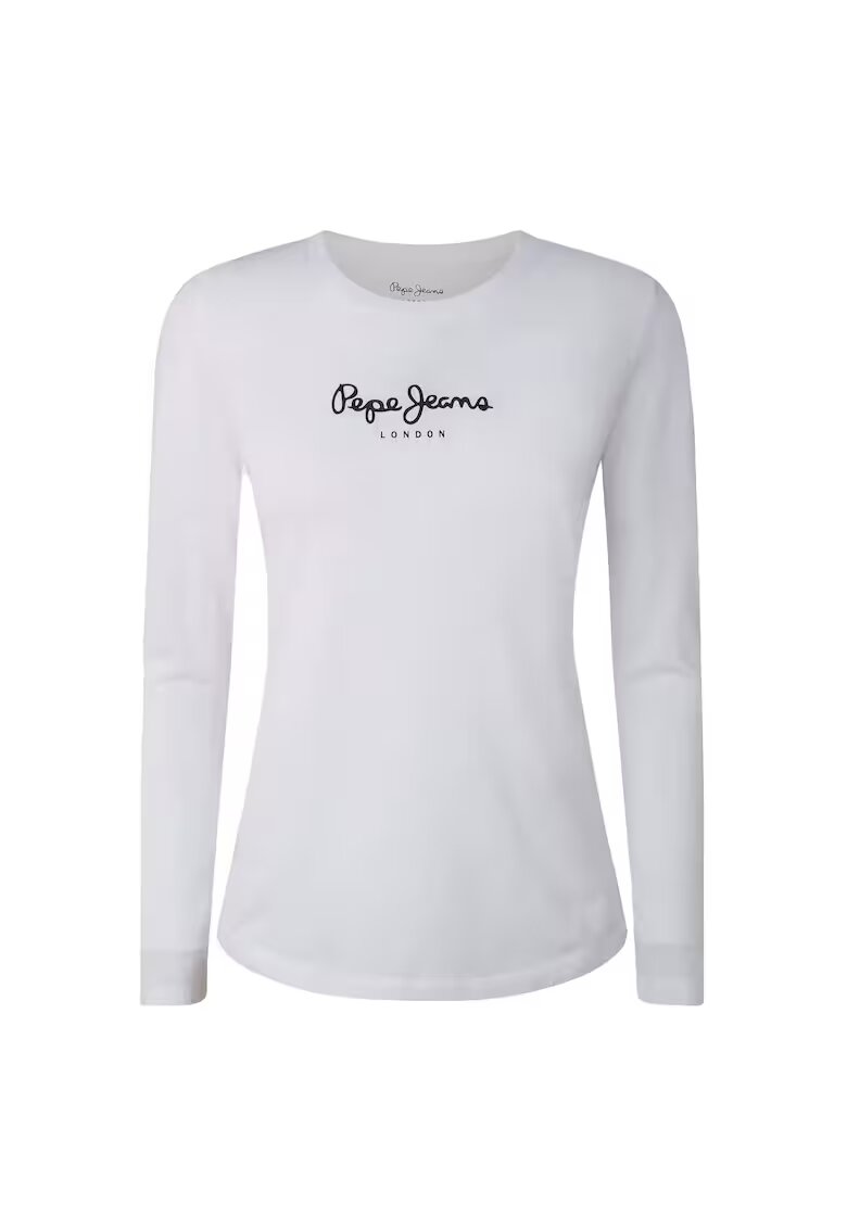 Pepe Jeans London Bluza slim fit din amestec de bumbac - Alb