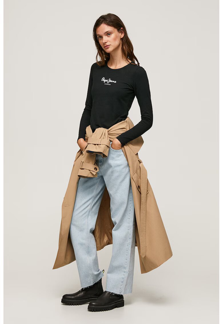 Pepe Jeans London Bluza slim fit din amestec de bumbac - Negru