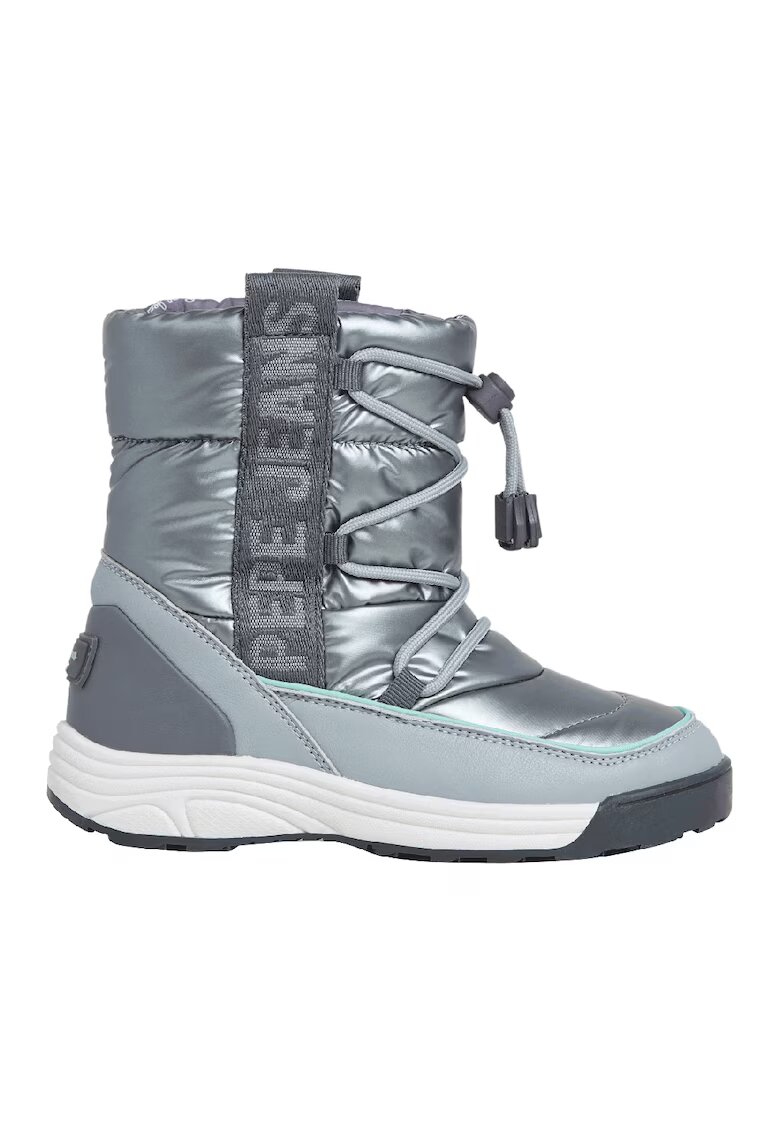 Pepe Jeans London Botine cu benzi logo - Gri cenusiu/Argintiu inchis