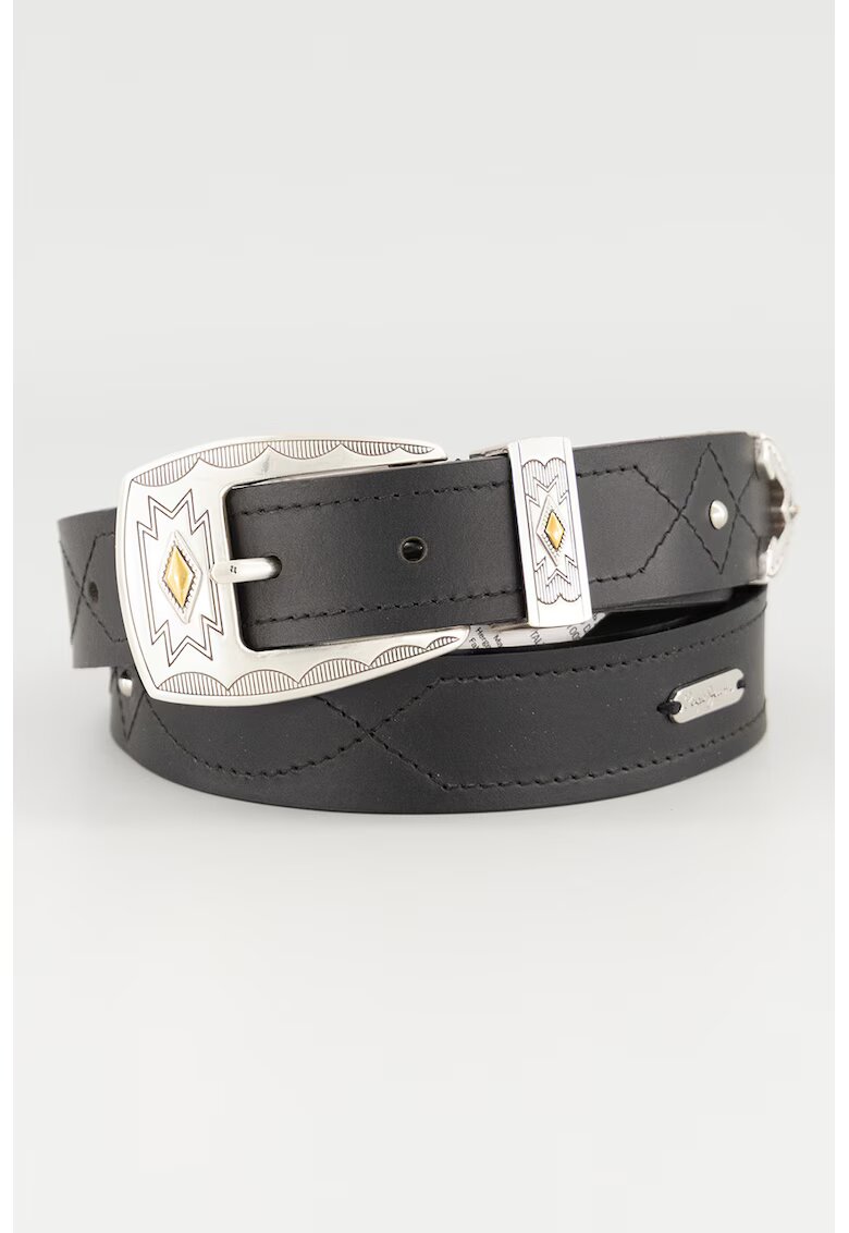Pepe Jeans London Curea de piele - Gri antracit