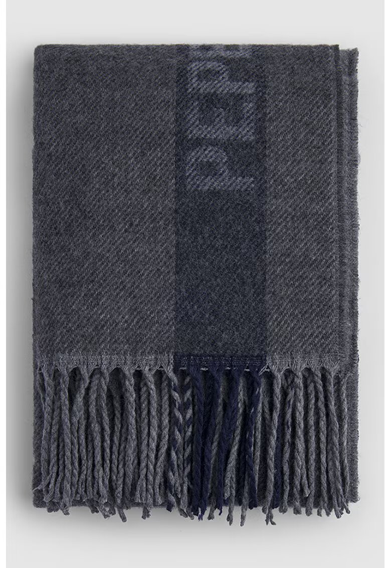Pepe Jeans London Fular cu bareta cu logo Windwood - Gri inchis/Bleumarin