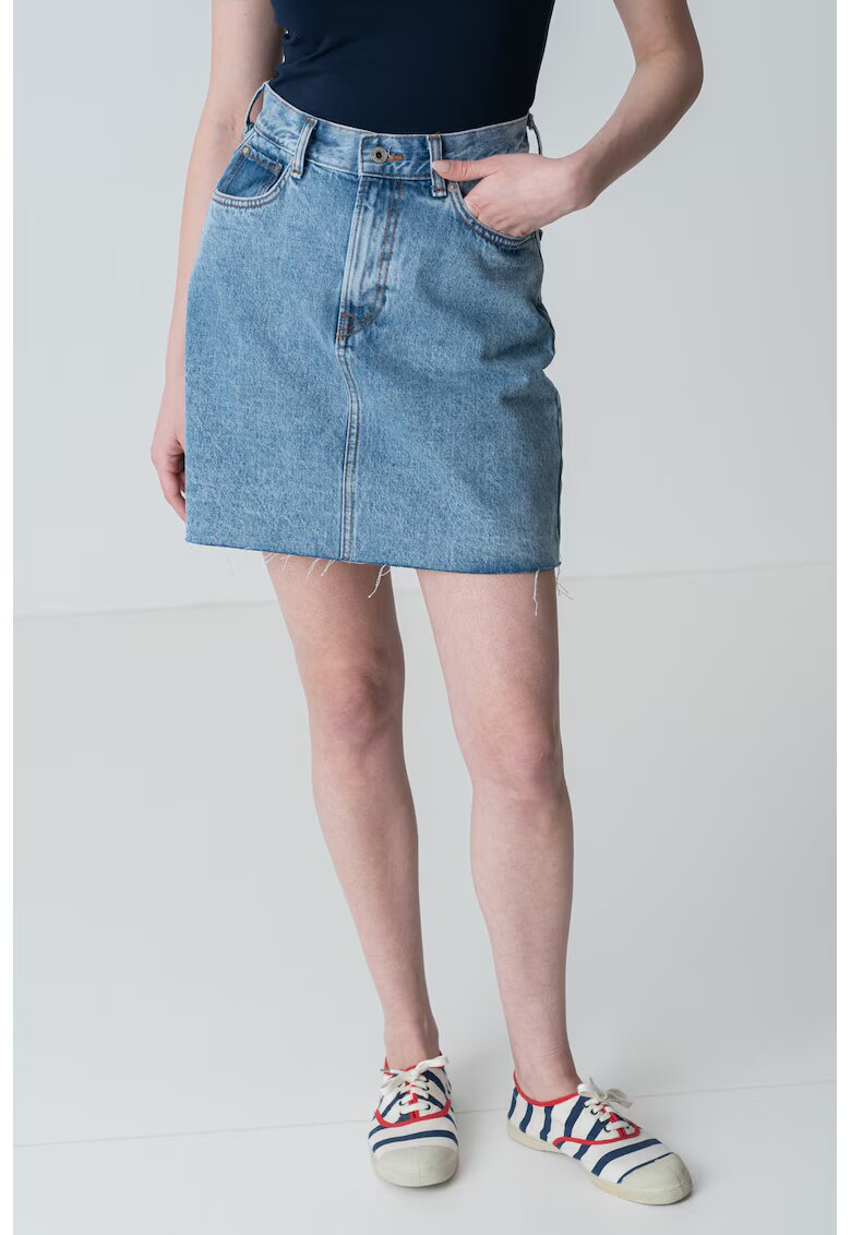 Pepe Jeans London Fusta mini din denim - Albastru melange