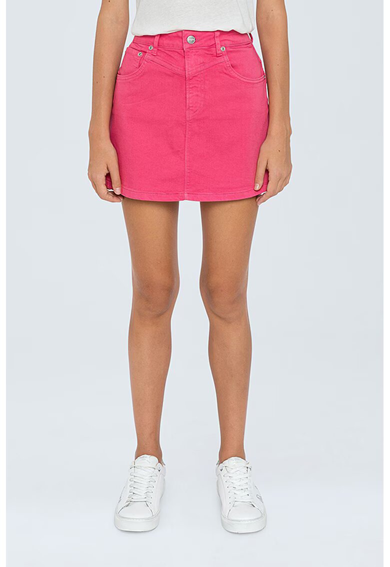 Pepe Jeans London Fusta mini din denim - Fucsia