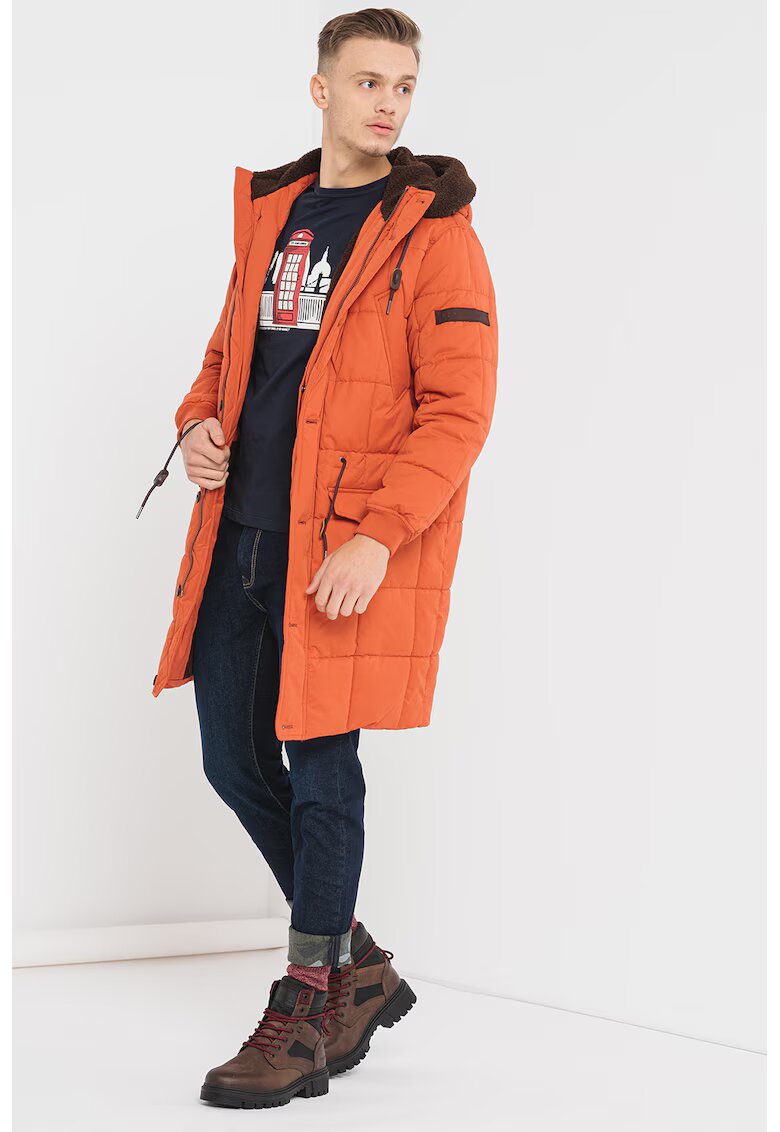 Pepe Jeans London Geaca cu vatelina si gluga Jaden - Portocaliu mandarina