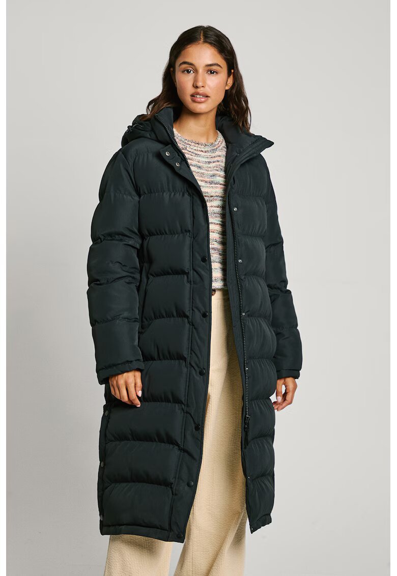 Pepe Jeans London Geaca lunga impermeabila Bibi - Negru