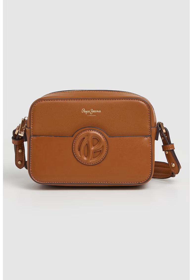 Pepe Jeans London Geanta crossbody din piele ecologica cu bareta detasabila - Maro scortisoara