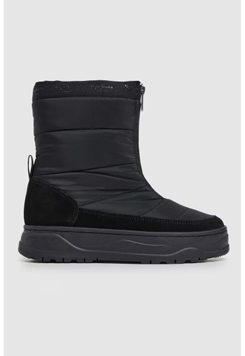 Pepe Jeans London Ghete de zapada cu garnituri de piele intoarsa - Negru