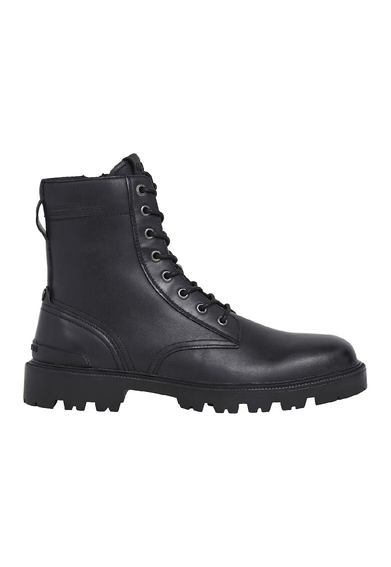 Pepe Jeans London Ghete din piele cu fermoar - Negru