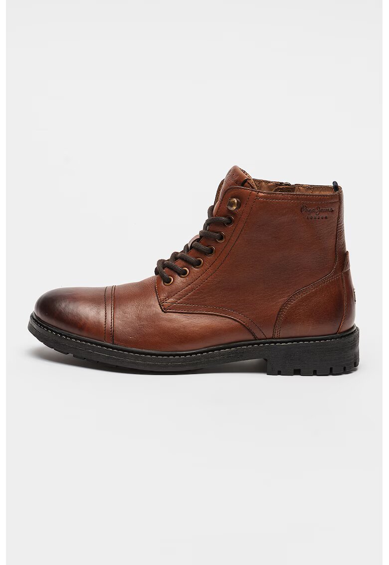 Pepe Jeans London Ghete din piele Fred - Maro cognac