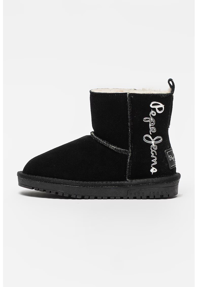 Pepe Jeans London Ghete slip-on de piele intoarsa - Negru