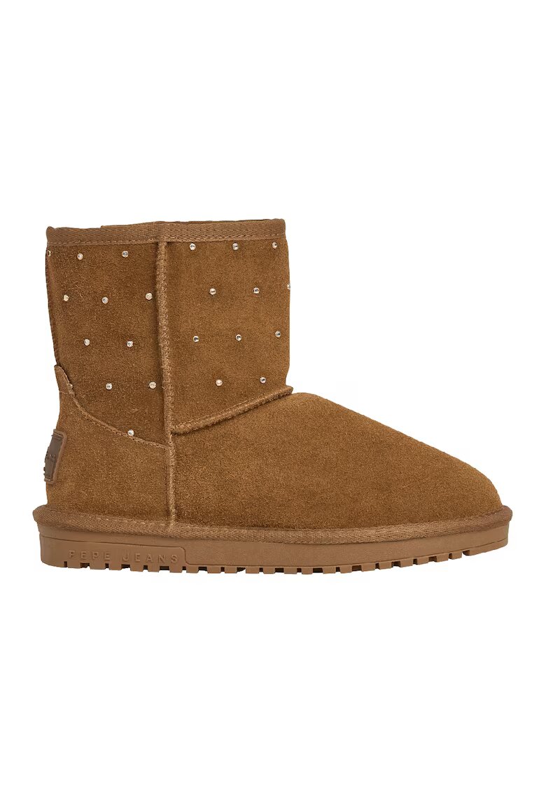 Pepe Jeans London Ghete slip-on din piele intoarsa - Caramel