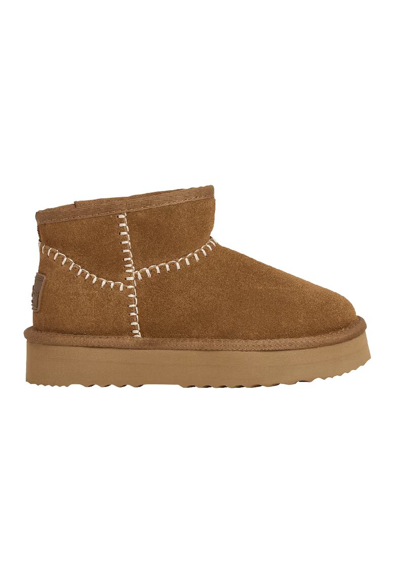 Pepe Jeans London Ghete slip-on din piele intoarsa - Caramel