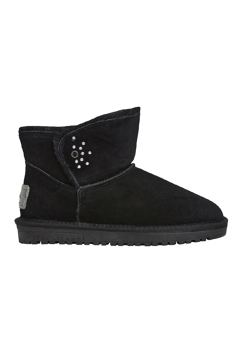Pepe Jeans London Ghete slip-on din piele intoarsa - Negru