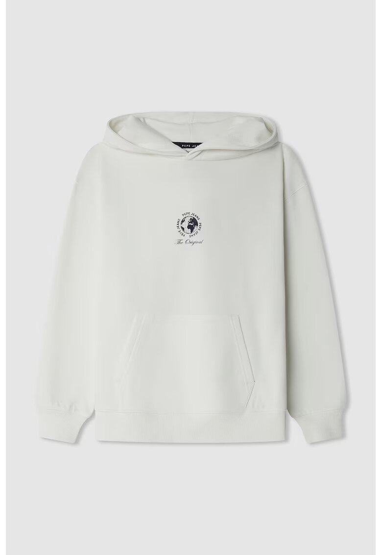 Pepe Jeans London Hanorac cu buzunar kangaroo - Albastru ultramarin/Alb murdar