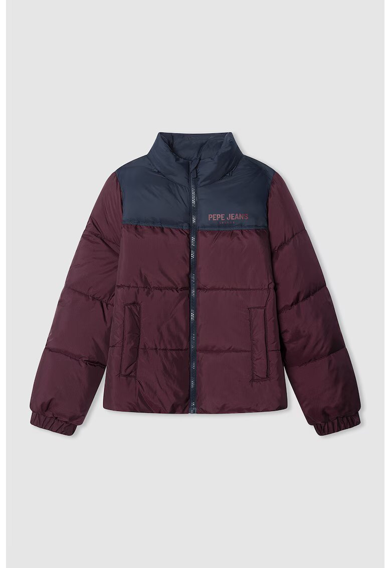 Pepe Jeans London Jacheta cu logo si 2 buzunare laterale - Violet pruna