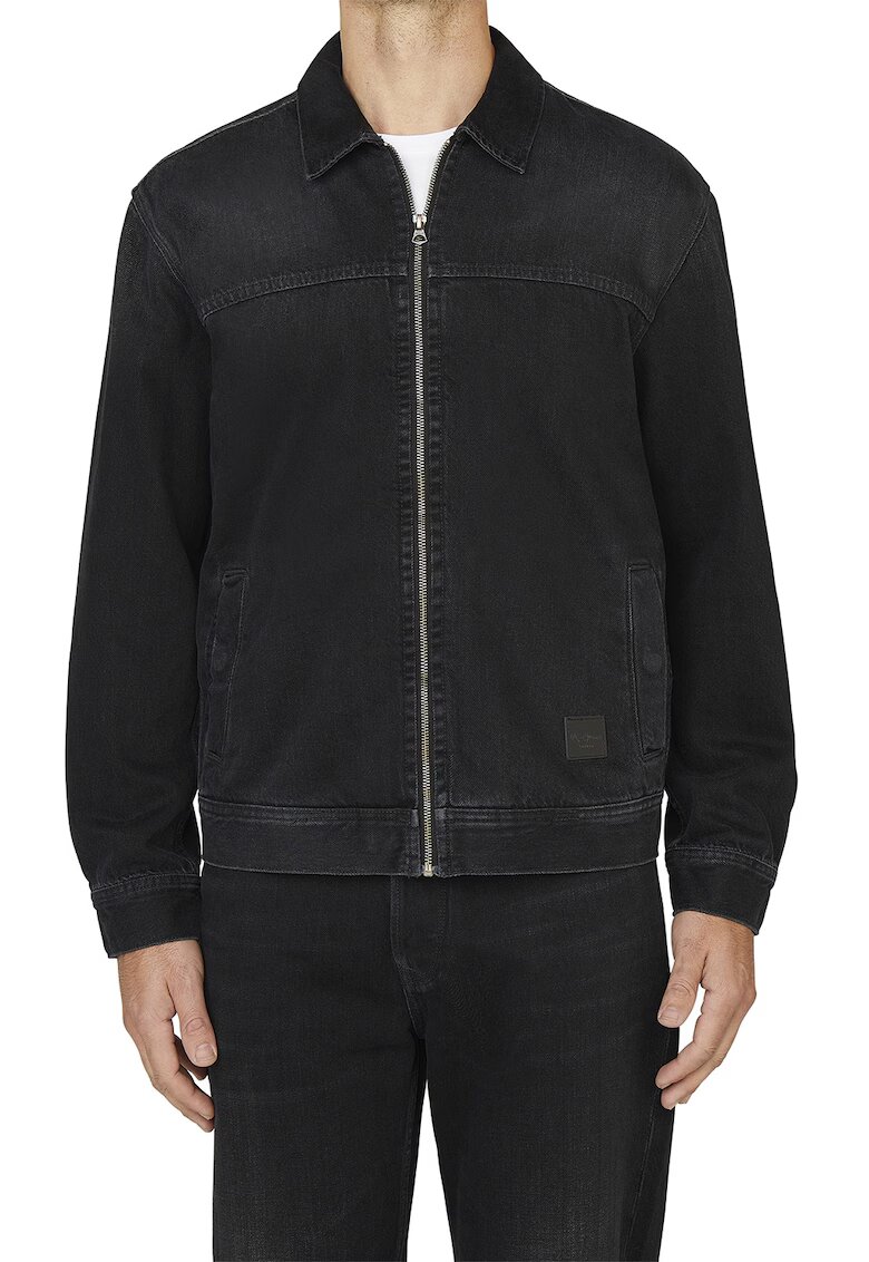 Pepe Jeans London Jacheta de denim cu fermoar - Negru stins