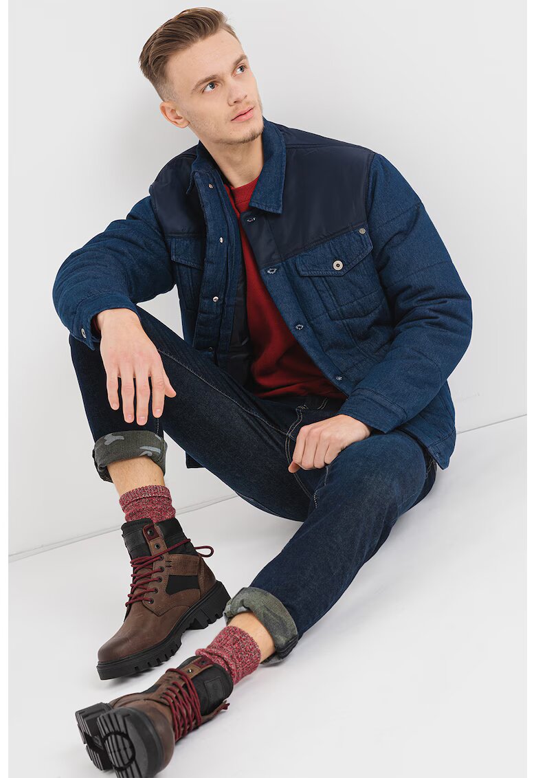 Pepe Jeans London Jacheta din denim cu segmente matlasate - Bleumarin