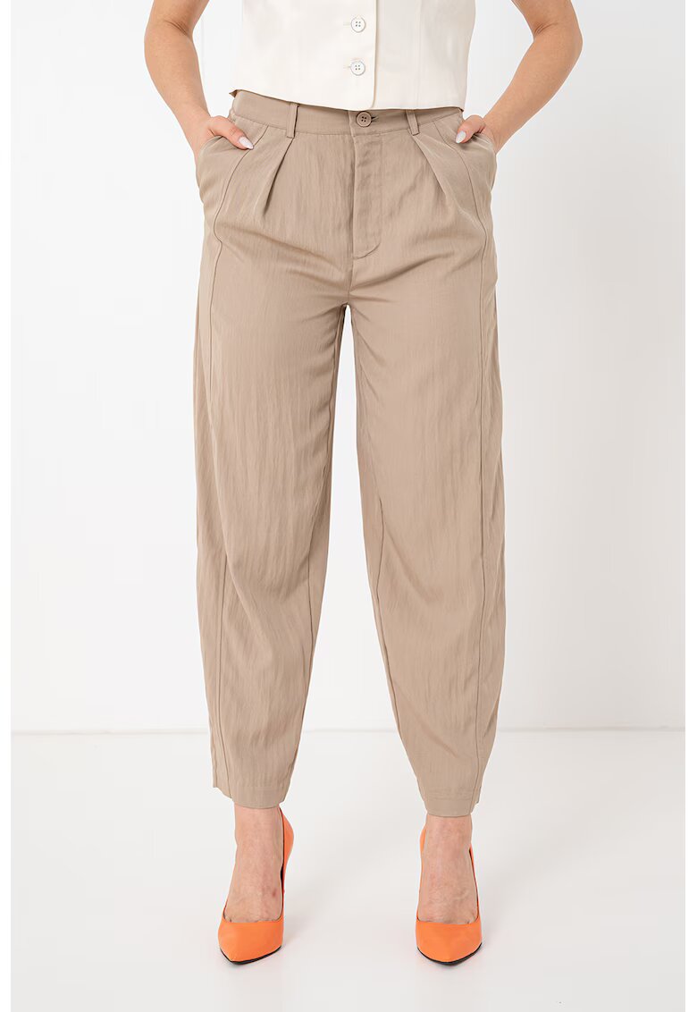Pepe Jeans London Pantaloni crop conici - Bej inchis