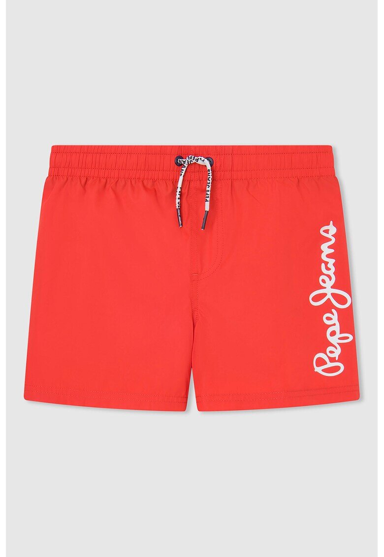 Pepe Jeans London Pantaloni scurti de baie cu imprimeu logo - Rosu