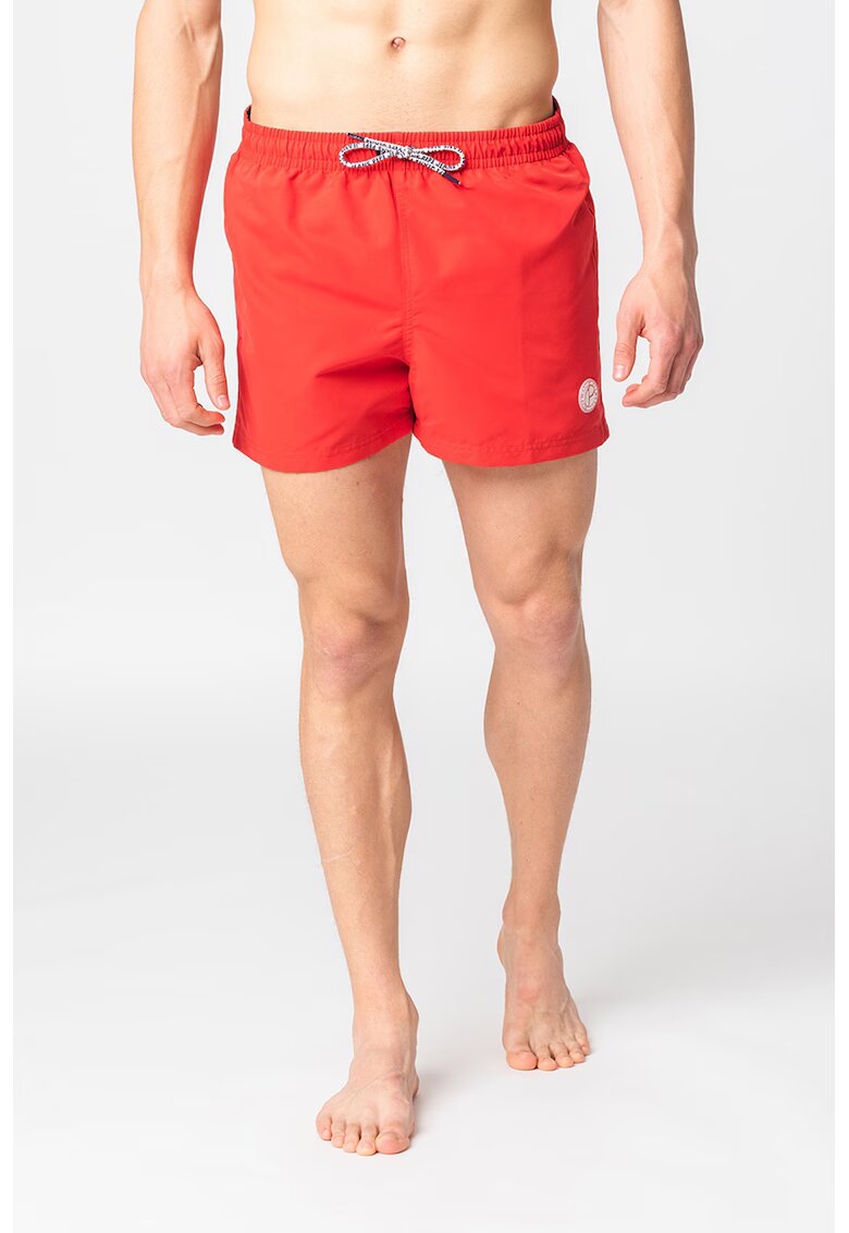Pepe Jeans London Pantaloni scurti de baie cu snur in talie Remo - Rosu