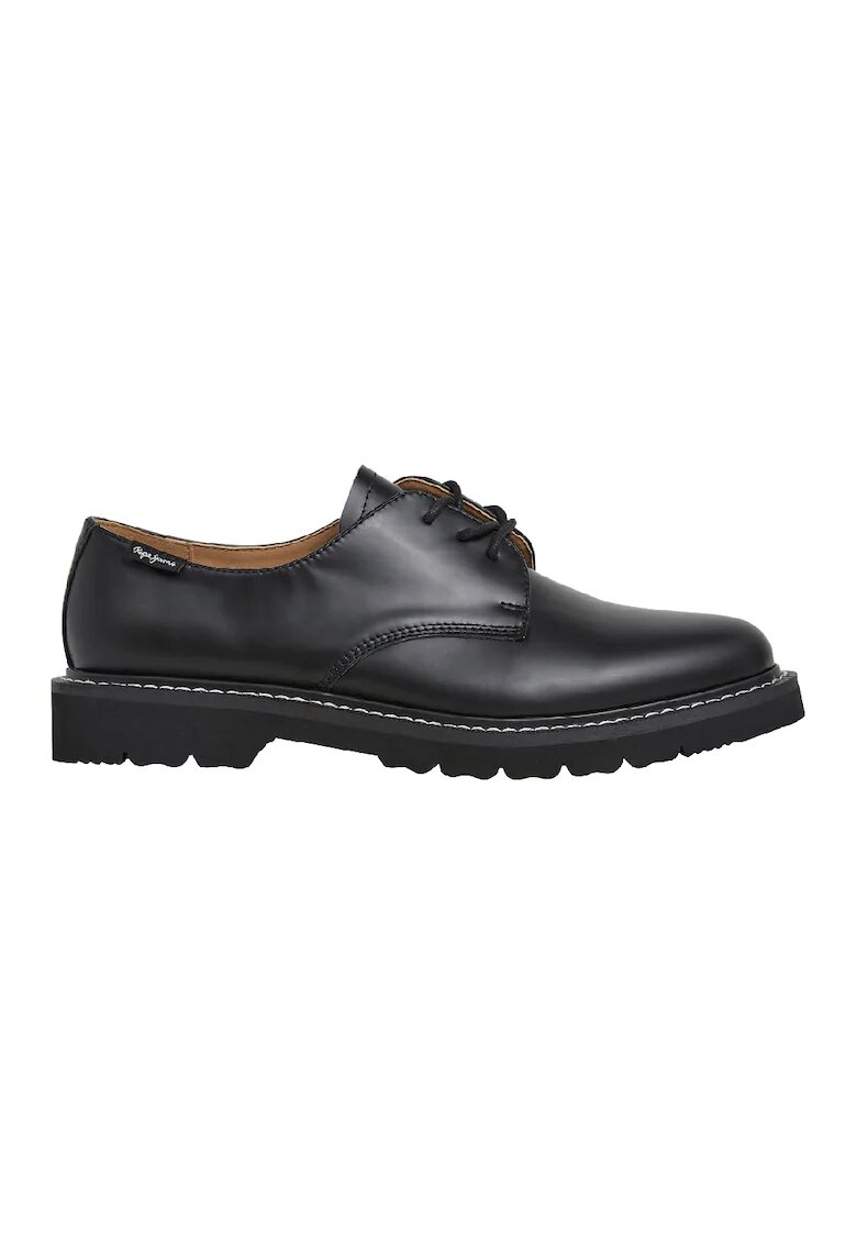 Pepe Jeans London Pantofi derby din piele - Negru