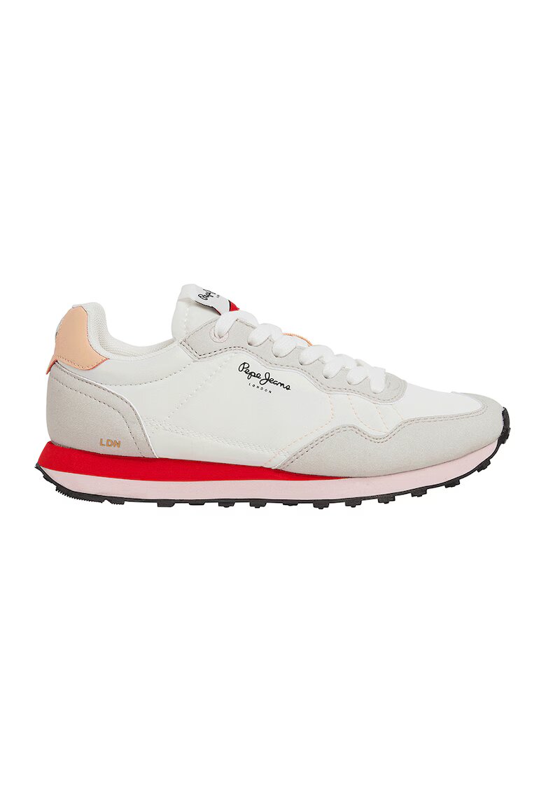 Pepe Jeans London Pantofi sport colorblock - Rosu/Alb/Gri deschis