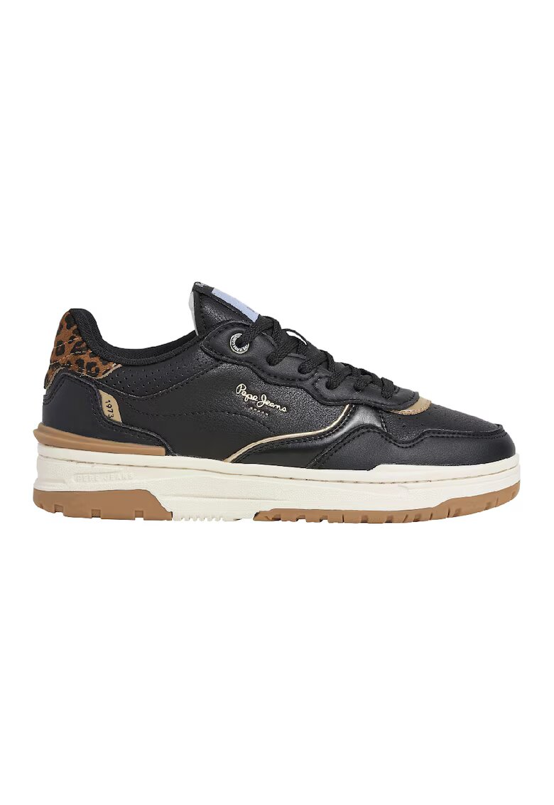 Pepe Jeans London Pantofi sport cu detalii animal print - Auriu/Negru/Maro