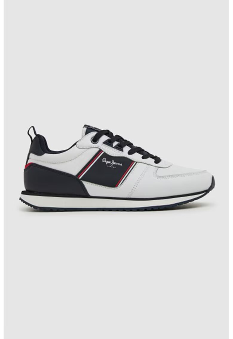 Pepe Jeans London Pantofi sport cu detalii logo contrastante - Alb/Negru