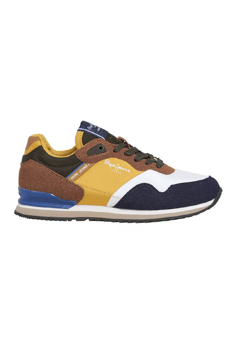 Pepe Jeans London Pantofi sport cu garnituri contrastante - Alb/Galben sofran/Bleumarin