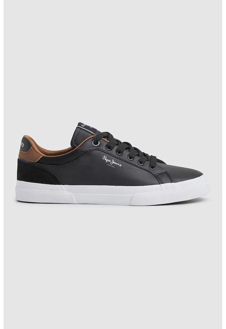 Pepe Jeans London Pantofi sport cu insertii de piele intoarsa - Negru