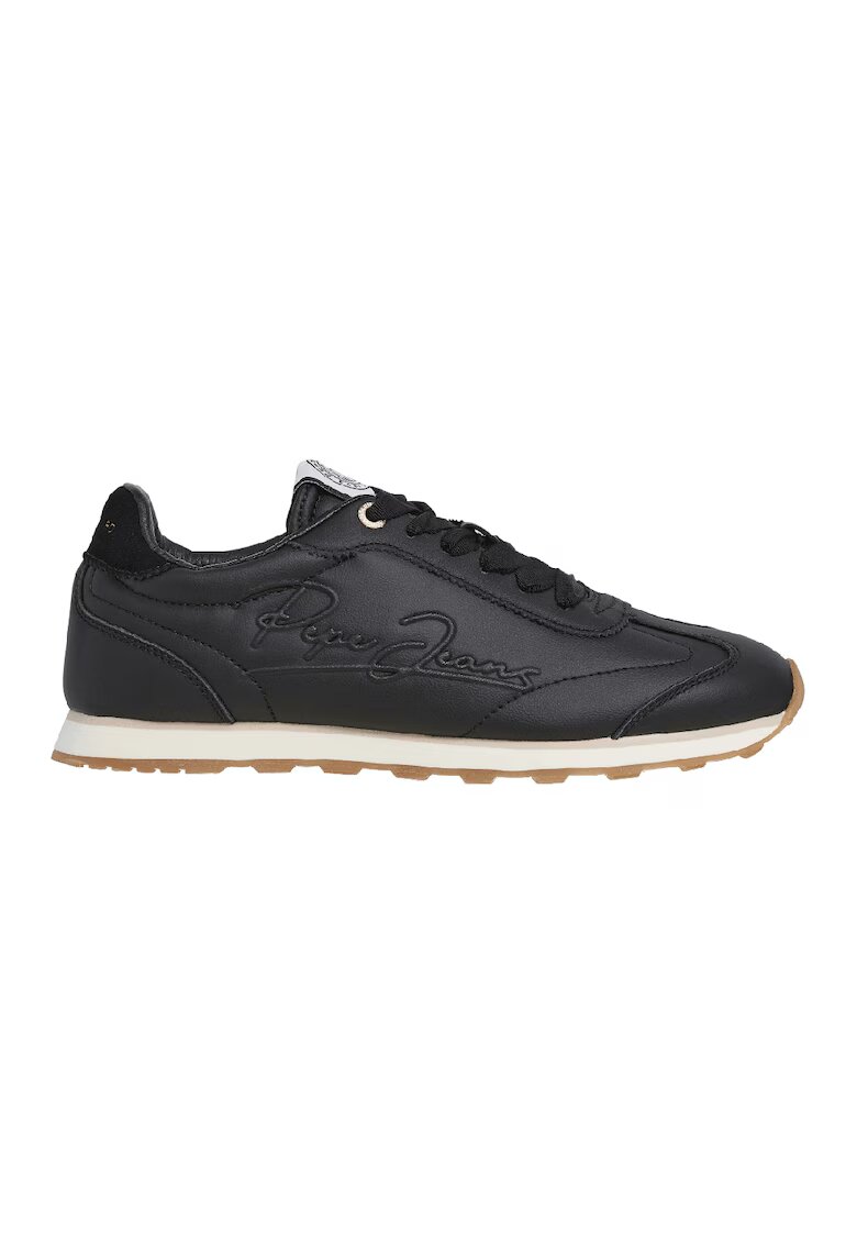 Pepe Jeans London Pantofi sport low-cut cu logo - Negru