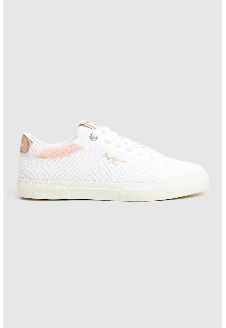 Pepe Jeans London Pantofi sport low-cut cu sireturi - Auriu/Alb murdar/Roz pal