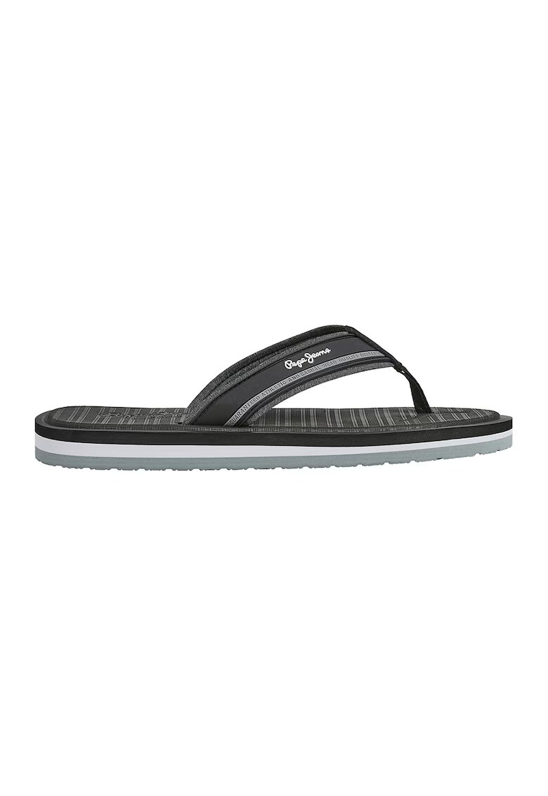 Pepe Jeans London Papuci flip-flop cu logo - Negru